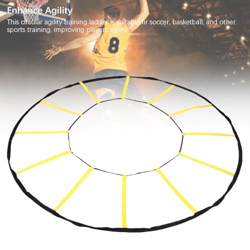 LICAEVEY Agility Trainer, 12 Rungs Circle Speed and Agility Ladder Reaction Training Equipment for High Intensity Reactive Footwork Drills and Skills