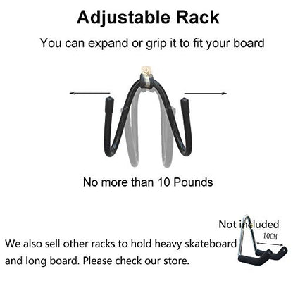 YYST Skateboard Wall Mount Wall Hanger Rack Storage Display - W/Hardware - No Board Included - W Style - 4/PK