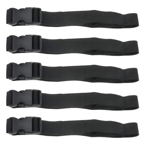 5Pcs Black Nylon Strap 1" x 47" (3.9ft) Buckle Straps with Quick Release Adjustable Straps with Buckles, Tie Down Strap for Backpacking, Outdoor Activities - color: Black, size: 1"x47"(5Pcs)