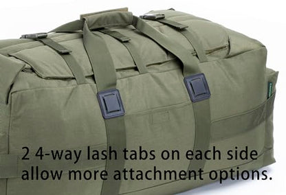 Large Military Duffle Bag Backpack Tactical Field Gear Equipment Duffel Bag Army Deployment Bag 85L - color: Olive Drab