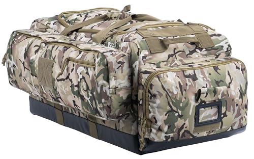 Large Duffle Bag Duffel Pack with Backpack Shoulder Straps and Shoes Compartment 105L for Sports Travel Hunting Camping. - color: AT Camo