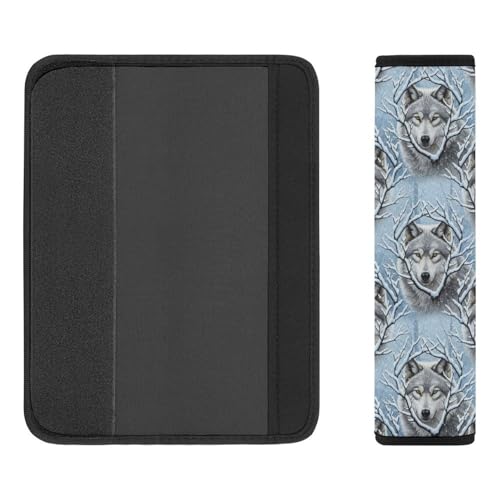 2 Pack Snow Wolf Seat Belt Cover Universal Fit Seat Belt Cushion for Kids, Stroller Pushchair High Chair, Neck and Shoulder Support - color: Pattern 260