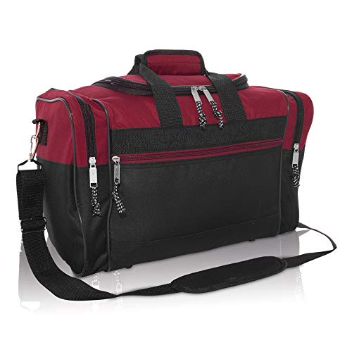 DALIX 17" Blank Duffle Bag Duffel Bag Travel Size Sports Durable Gym Bag - color: Maroon