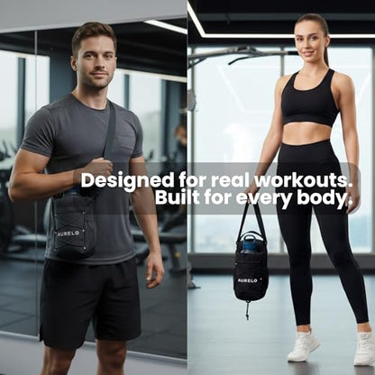 Magnetic Gym Bag for Men & Women – Small Gym Bag with Rack Attachment, Water Bottle Holder (Up to 40oz), Compact Workout Bag Keeps Gear Off Floor, Quick-Dry Towel Included