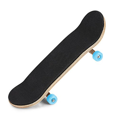 5-Layered Maple Wood Finger Skateboard with Bearing Wheels, Soft PU Pad and Elastic Rubber, Great for Fidgety Hands, Helps Relieve Stress and Emotional Disclosure - color: Light Blue