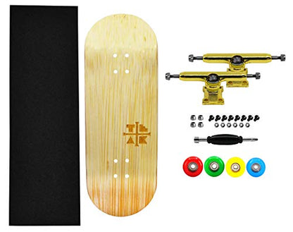 Teak Tuning 34mm Pro Fingerboard Complete - Fully Assembled with Pro Level Components - Pro Shaped Wooden Deck (34x97mm), UltraSpin Bearing Wheels, Prodigy Gen2 Trucks - Firework - style: Modern