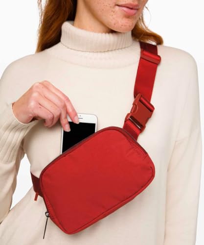 YOSHUYUKI Fanny Pack Cross Body Bag Small Crossbody Bags for Women Men Trendy Nylon Waterproof Mini Purse Travel Running Belt Lulu Dupes Bum Hip Chest Waist Pack Side Bag Must Have Red - color: Passion Red
