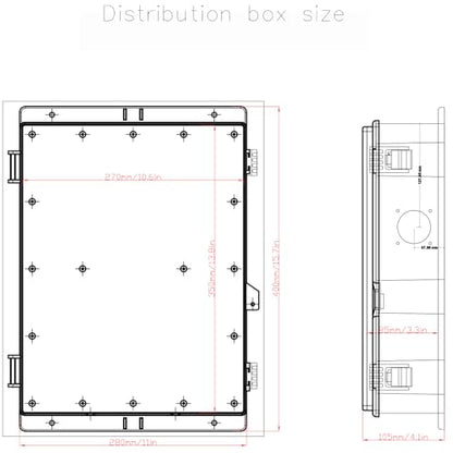 Electrical Junction Box, Outdoor Water Resistant Nema Enclosure, Ventilated ABS Plastic WiFi Project Box with Internal Mounting Panel & Hinged Cover 15.7" Lx 11" Wx 4.1" H - size: 15.7"L x 11"Wx 4.1"H