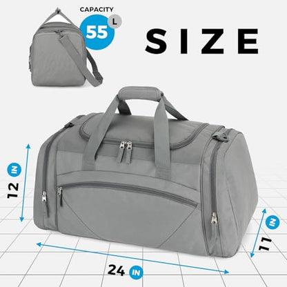 Uarition Mens Gym Bag, 55L Large Sports Duffle Bags, Workout Bags Lightweight, Dark Grey | For Travel, Carry On Weekender - color: Dark Grey