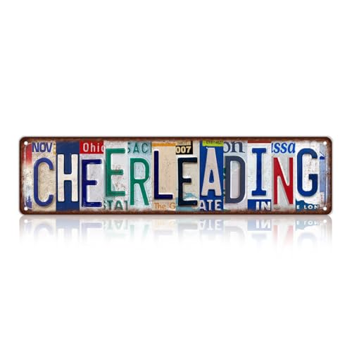 Vintage Sport Street Sign Cheerleading Wall Decor Metal Tin Signs | for Bar Home Bedroom Garage - color: St-K-01