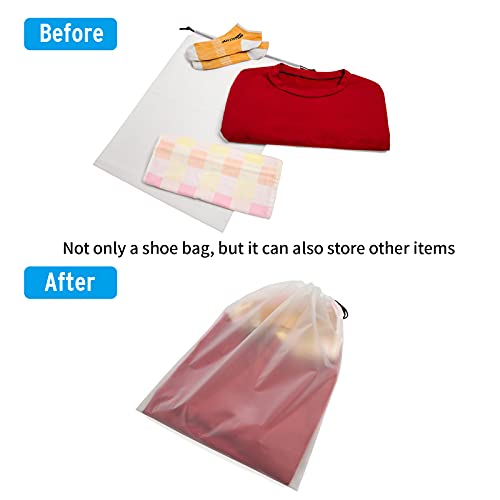 Vorspack Transparent Shoe Bags for Travel Large Clear Shoes Organizers Storage Pouch with Rope for Men and Women 26 Pack - size: 13 PCS (Pack of 2)