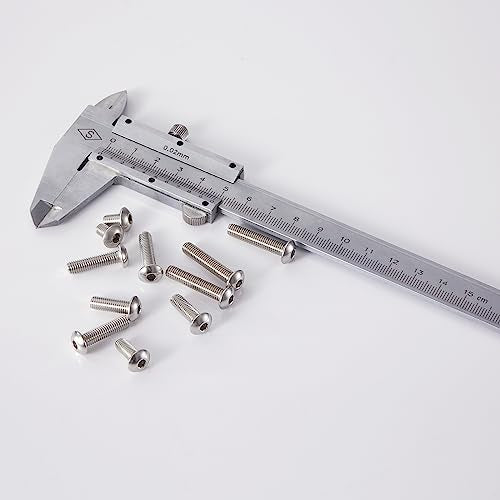 M5 x 8mm 12mm 16mm 20mm 25mm Button Head Socket Cap Screws Bolts, Stainless Steel 304, Metric Allen Hex Drive, Bright Finish, Fully Threaded, Assortment Kit 50PCS - size: Button M5x8-25 mm