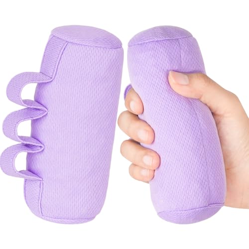 Palm Grips, Hand Contracture Cushions, Finger Grips, Finger Splitter, Palm Protector for Hand Contracture, Grip Strengthener Pad for Elderly, Stress Relief, Sweat Resistant, Washable, Purple, S, 2 Pcs - color: Purple-2 Pcs-S