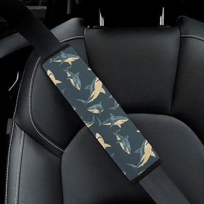 2PCS Soft Padded Car Seat Straps Shoulder Pads for Adult Use, Most Cars, Camouflage Sharks Shoulder Protector, Shock Absorption - color: Pattern 963