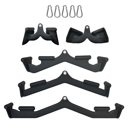 BLUSLM Lat Pull Down Bar T bar Row Attachment, V Bar Tricep Lat Pulldown Attachments, Back Strength Training Bar for Home Gym Exercise Cable Machine Attachments - color: Black 13