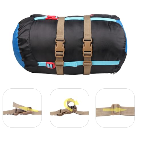 XTACER 1 Inch Molle Backpack Accessory Strap Luggage Straps Cover Strap Sleeping Bag Strap with Buckle (TAN, 40) - color: TAN, size: 40 Inches