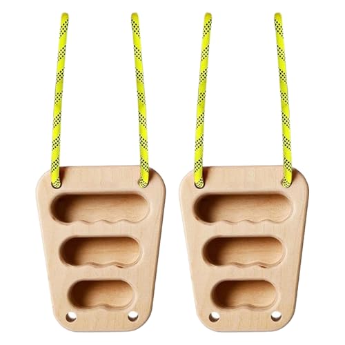 Portable Hangboard Wooden Finger Training Kit Set for Climbers | 2X Rock Climbing Support Rehabilitation Fitness Hand Grip Forearm Strength Workout Exercise for Women Men Home Gym Outdoor