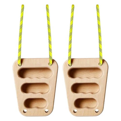 Portable Hangboard Wooden Finger Training Kit Set for Climbers | 2X Rock Climbing Support Rehabilitation Fitness Hand Grip Forearm Strength Workout Exercise for Women Men Home Gym Outdoor