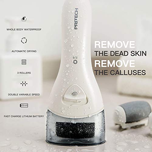 Electric Feet Callus Removers Rechargeable,Portable Electronic Foot File Pedicure Tools, Electric Callus Remover Kit,Professional Pedi Feet Care Perfect for Dead,Hard Cracked Dry Skin - color: 001-white