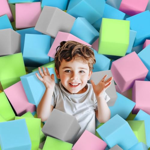 Foam Pit Cubes - 24 PCS 5 Inches Gymnastics Foam Blocks Trampoline Blocks, Multi-Sport Protective Padding for Freerunning, Trampoline, Parkour, Skate Parks & BMX - color: Four Colors, size: 24-PACK