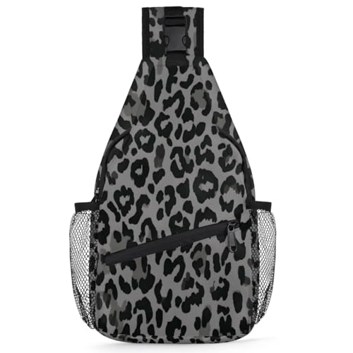 Leopard Print Blacks Sling Backpack for Women Men Waterproof Antitheft Chest Bag Lightweight Travel Crossbody Shoulder Bag for Shopping Outdoor Leisure Sports Mountaineering Riding - color: Backpack22