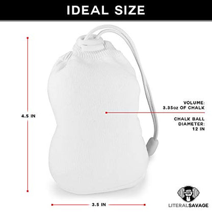No Mess Climbing Chalk Ball for Lifting, Climbing, Gymnastics & Crossfit – Refillable Chalk Ball with Pure Magnesium Carbonate for Dry Hands & Better Grip – 2.3 oz - color: White
