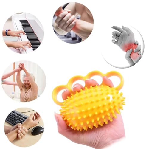 Grip Strengthener Hand Exerciser Ball, Yellow, TPR Material, Ellipse Shaped, Physical Therapy Hand Exercisers for Rehab, Arthritis, Carpal Tunnel, Stress Relief - color: Yellow