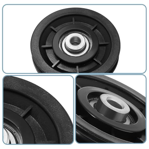 90mm/3.5" Universal Nylon Bearing Pulley Wheel Replace for Gym Equipment Part Cable Merchine, Wearproof Abration Bearing Pulley, Gym Equipment and Garage Door Pulley System(8 PCS)