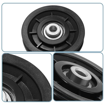 90mm/3.5" Universal Nylon Bearing Pulley Wheel Replace for Gym Equipment Part Cable Merchine, Wearproof Abration Bearing Pulley, Gym Equipment and Garage Door Pulley System(8 PCS)