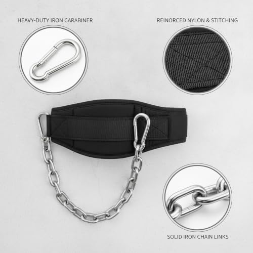 Strength Athletes Weighted Dip Belt with Iron Chain for Pull Ups and Dips, Heavy Duty Training Gear