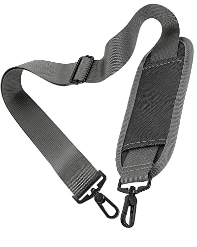 Taygeer Crossbody Strap Replacement, 52" Universal Laptop Bag Strap, Grey | Detachable Padded Adjustable Belt, with Metal Hook Clip, for Briefcase Carrier Satchel Case Gym Duffle Messenger Shoulder Bag - color: A-grey