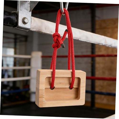 HANABASS Portable Simulated Finger Strength Training Wooden Rock Climbing Fingerboard Training Board with Khaki Color and Fitness Routines 2pcs Set for Climbers