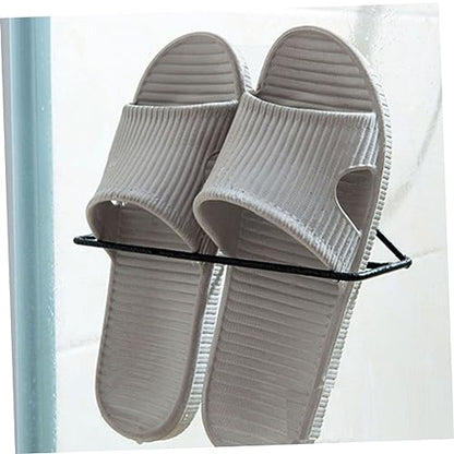 2pcs Wall Mounted Wrought Iron Shoe Rack for Slippers and Sneakers Storage Organizer Space-saving for Tidy Homes