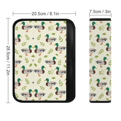 2 Pack Cute Mallard Duck Leaf Animal Print Car Seat Belt Pad Soft Padded Automotive Seat Belt Protector for Child, Stroller Pushchair High Chair, Shock Absorption - color: Pattern 988