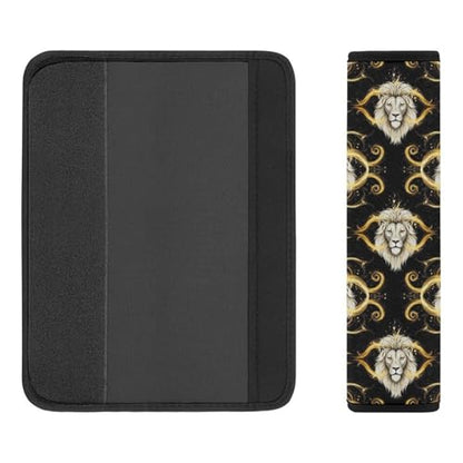 2 Pack Lions Luxury Black Gold Artistic Wildlife Seat Belt Shoulder Pad Universal Fit Harness Pads Strap for Kids, Car Seats Pushchair Strollers High Chair Pushchair, Shock Absorption - color: Pattern 573