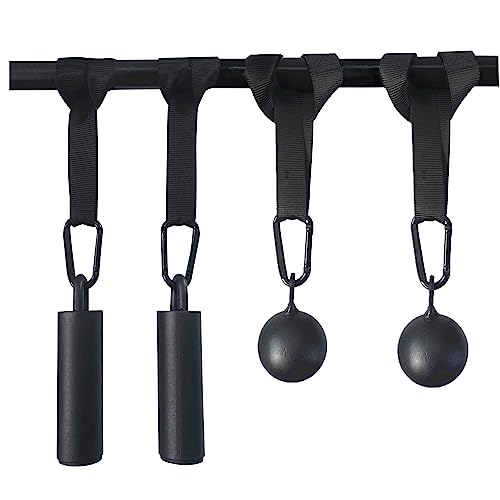 Pull Up Grips Set with Hanging Straps and Strong Carabiner, Finger Strengthener，Forearm, Biceps, Ninja Warrior, Back Muscles Training - color: set