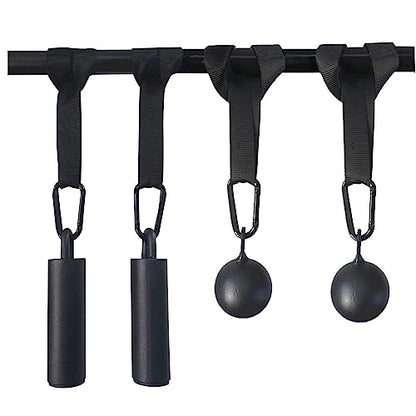 Pull Up Grips Set with Hanging Straps and Strong Carabiner, Finger Strengthener，Forearm, Biceps, Ninja Warrior, Back Muscles Training - color: set