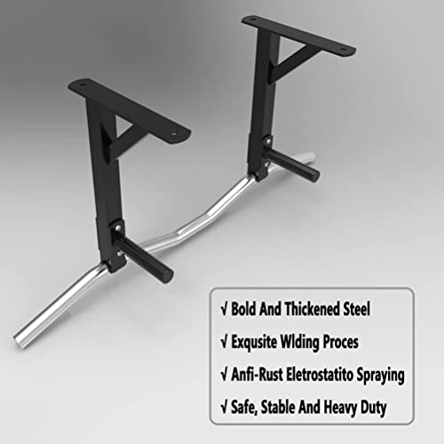 Pull Up Bar Wall Mounted Chin Up Bar, Ceiling Steel Fitness Horizontal Bar, Home Gym Strength Training Bar, Load 660 LBS