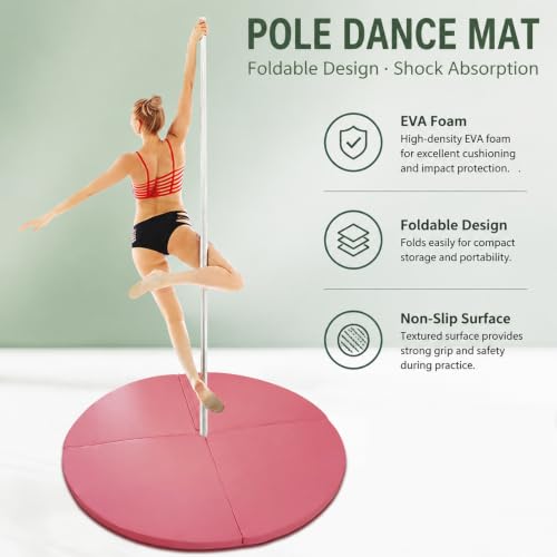 Folding Safety Mat for Home Spinning Round Pole Dance Mat, Round Foldable Aerial Yoga Mat for Pole Dancing, Gymnastics, Aerial Hoop, Simple Maintenance - size: 120*10cm/47.2*3.9in