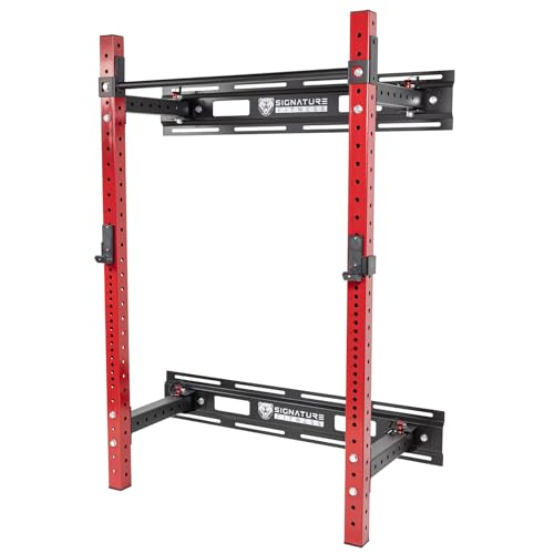 Fitvids Wall Mounted Power Rack Squat Stand, 1000 Pound Capacity for Home and Garage Gym with J-Hooks,Squat Lever Arm, Multiple Size and Colors - size: 3"x3