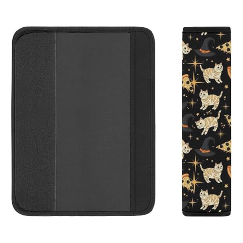 Universal Soft and Comfortable Seat Belt Shoulder Pad for Adult Use, Most Cars, 1 Pair Hand Drawn Cats Pizza Starry Sky Harness Pads Strap Anti-Slip Pad - color: Pattern 925