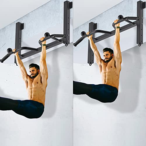 Kipika 32" Ceiling Mounted Pull Up Bar - Heavy Duty, Highly Adjustable, Multifunctional Chin Up Bar - Home Gym System with Punching Bag Hanger and Resistance Bands Training - color: Joist Pull Up Bar with Ball