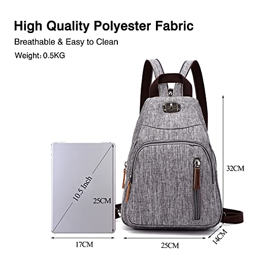 FANDARE Retro Sling Chest Backpack Multipurpose Crossbody Shoulder Bag - color: Gray