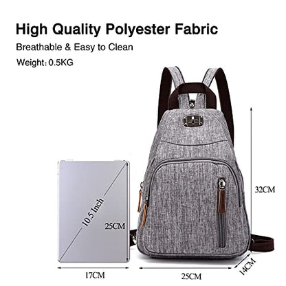 FANDARE Retro Sling Chest Backpack Multipurpose Crossbody Shoulder Bag - color: Gray