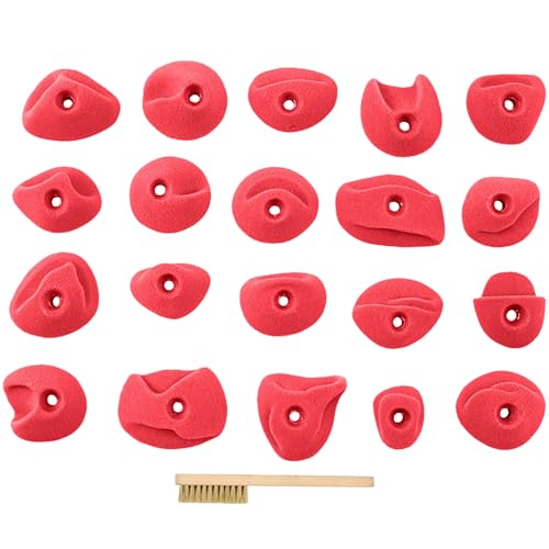 Trango Grip Hold Starter Kit - Indoor Climbing Wall Hardware | Featuring indoor climbing-hold kit with matching hardware for setting varied routes and training multiple grip types - color: Red, size: Double Disks