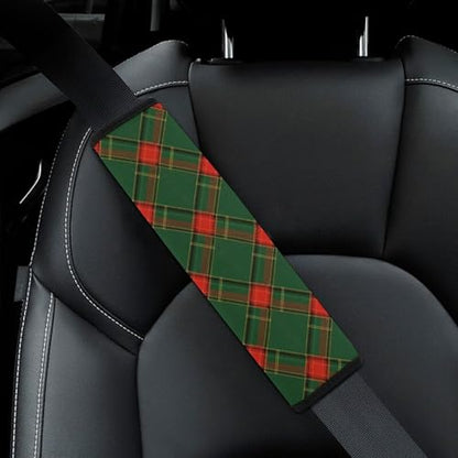 Soft Padded Seat Belt Cover for Girls and Boys, Stroller Pushchair High Chair, 2 Piece Buffalo Plaid Checkered Red Green Shoulder Protector Anti-Slip Pad - color: Pattern 1264