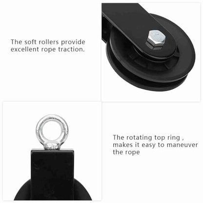 Fitness Bracket Pulley, PP Hanging Wheel Set for DIY Gym Pulley System, Equipment Replacement, Hoist