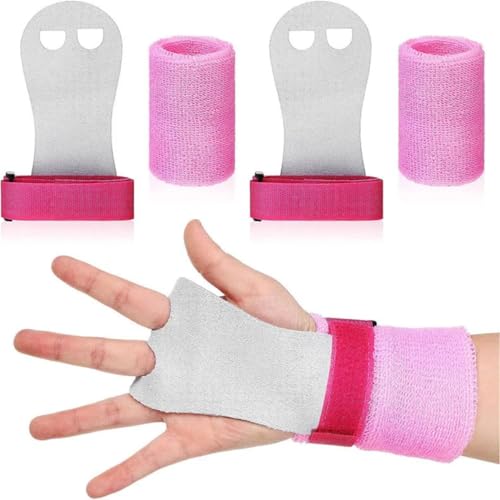 Safly Fun Gymnastics Grips for Gymnastics Bars for Youth Kids Hand Grips for Girls Palm Protection and Wrist Support Sports,Pink