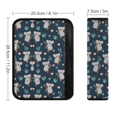 2 Pack Breathable Car Seat Straps Shoulder Pads for Adults and Children, All Vehicles, Koala Bear Animals Harness Pads Strap, Pressure Relief - color: Pattern 1190
