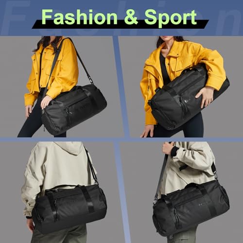 ARCTIC HUNTER AH Small Gym Bag Duffel Bag for Men Women with Shoe Compartment Ideal for Sports,Travel,and Overnight Trips, Athletic Gear Workout Weekender Bags, Black - style: Duffel Bag